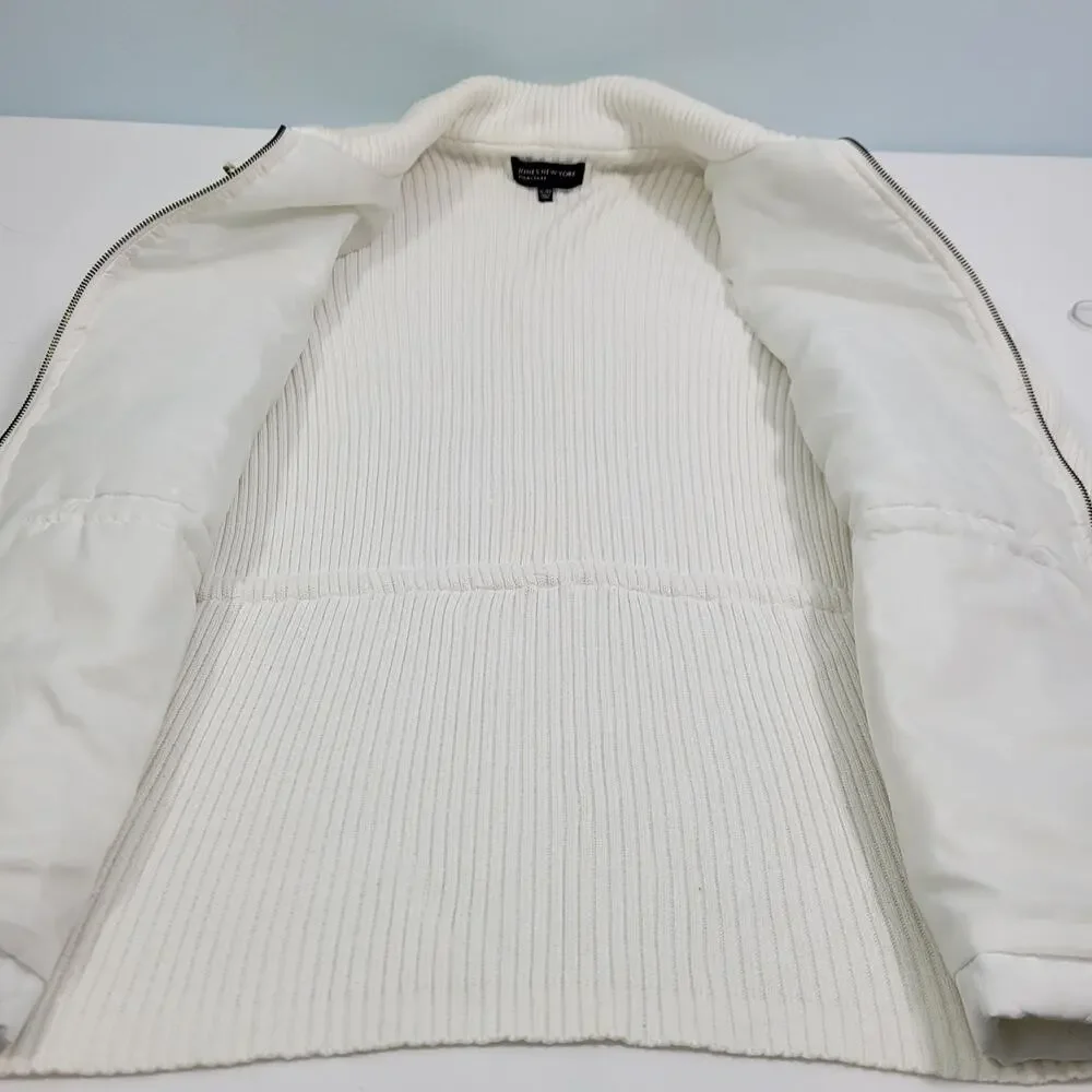 Jones New York White Quilted Front Ribbed Sweater Size XL 52022-0530 - Picture 7 of 7